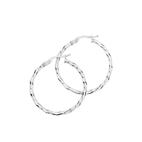 28mm Square Twist Hoop Earrings in 10kt Yellow Gold