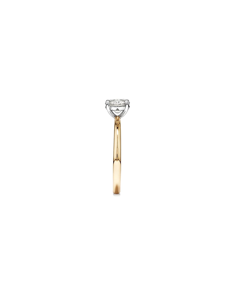 1.00 Carat TW Round Brilliant Diamond Solitaire Engagement Ring in 14kt White and Yellow Gold