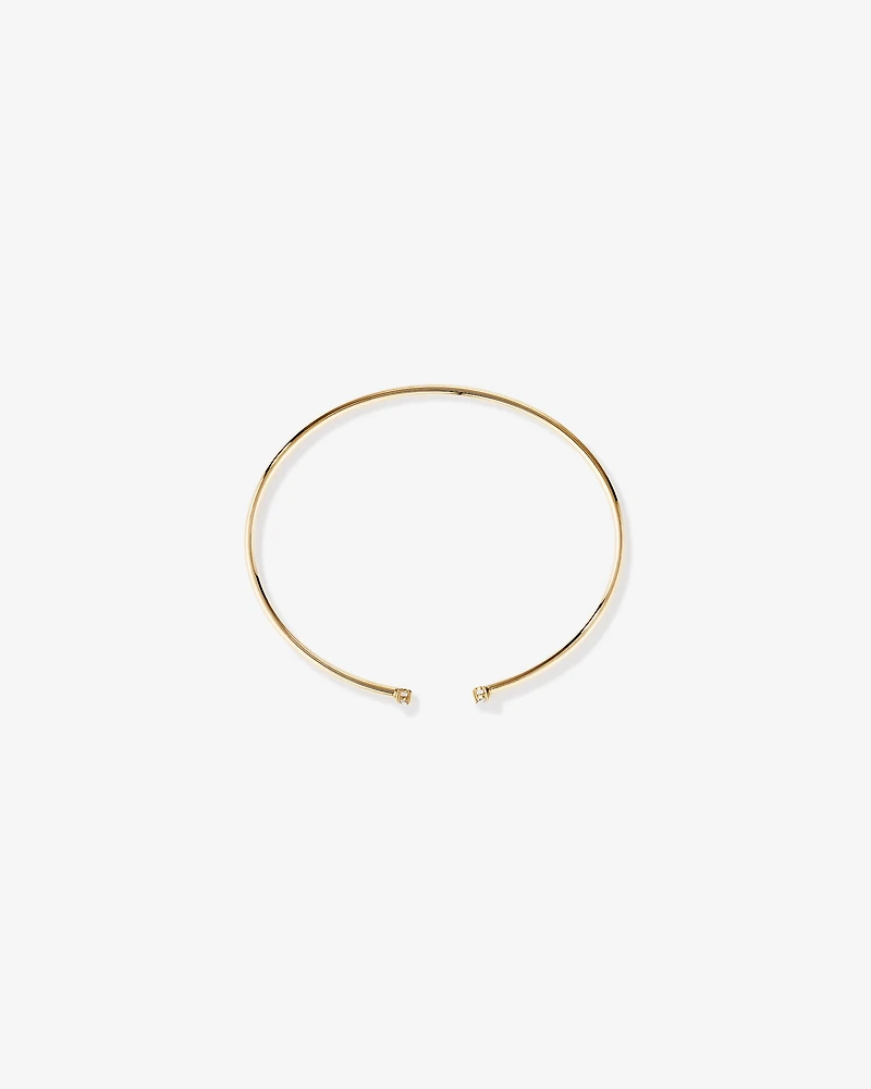 Diamond Torque Bangle in 10kt White Gold