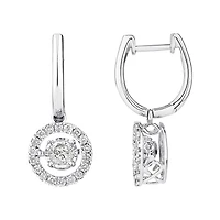 Pendants d'oreilles Everlight en or blanc 14 K avec diamants totalisant 1 ct