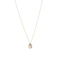 Diamond Accent Tri Tone Circle Pendant in 10kt Yellow, Rose and White Gold