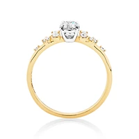 Oval Scatter Ring with 0.63 Carat TW of Diamonds in 14kt Yellow & White Gold
