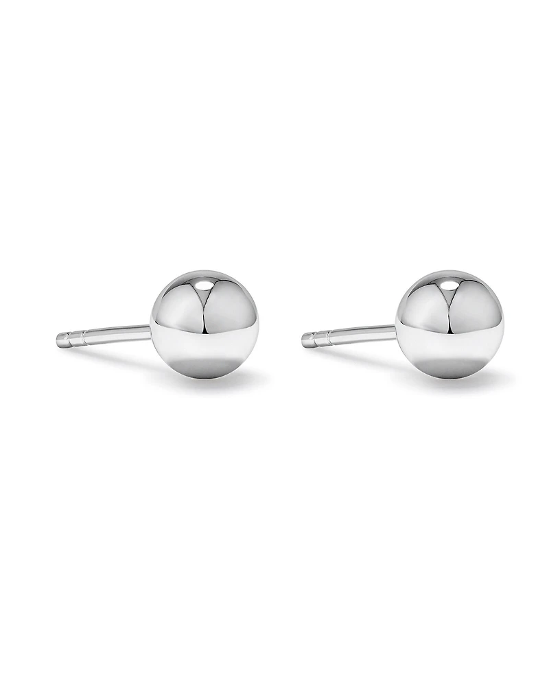 Boucles d'oreilles clous en forme de boule de mm en argent sterling