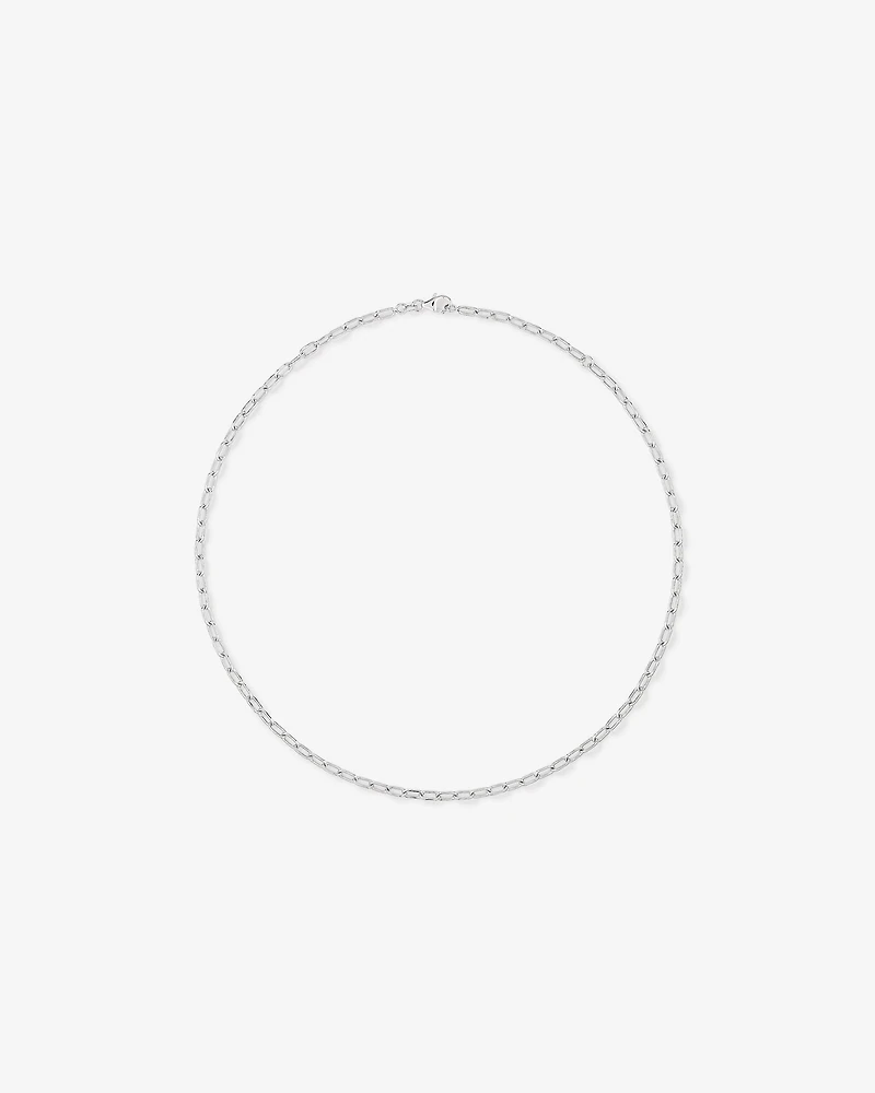 50cm (20") 4.7mm Width Round Paperclip Chain Necklace in Sterling Silver