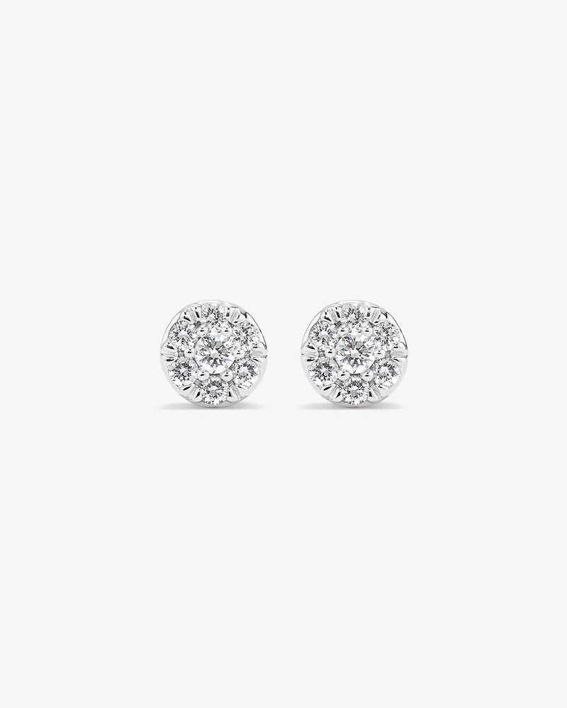 0.27 Carat TW Round Shape Laboratory-Grown Diamond Multistone Pendant & Stud Earrings Box Set in Sterling Silver