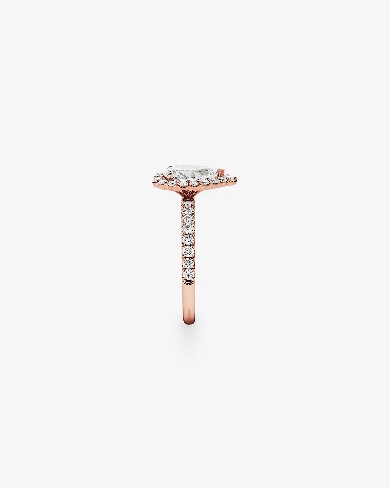 1.82 Carat TW Pear Cut Laboratory-Grown Diamond Halo Engagement Ring in 14kt White Gold