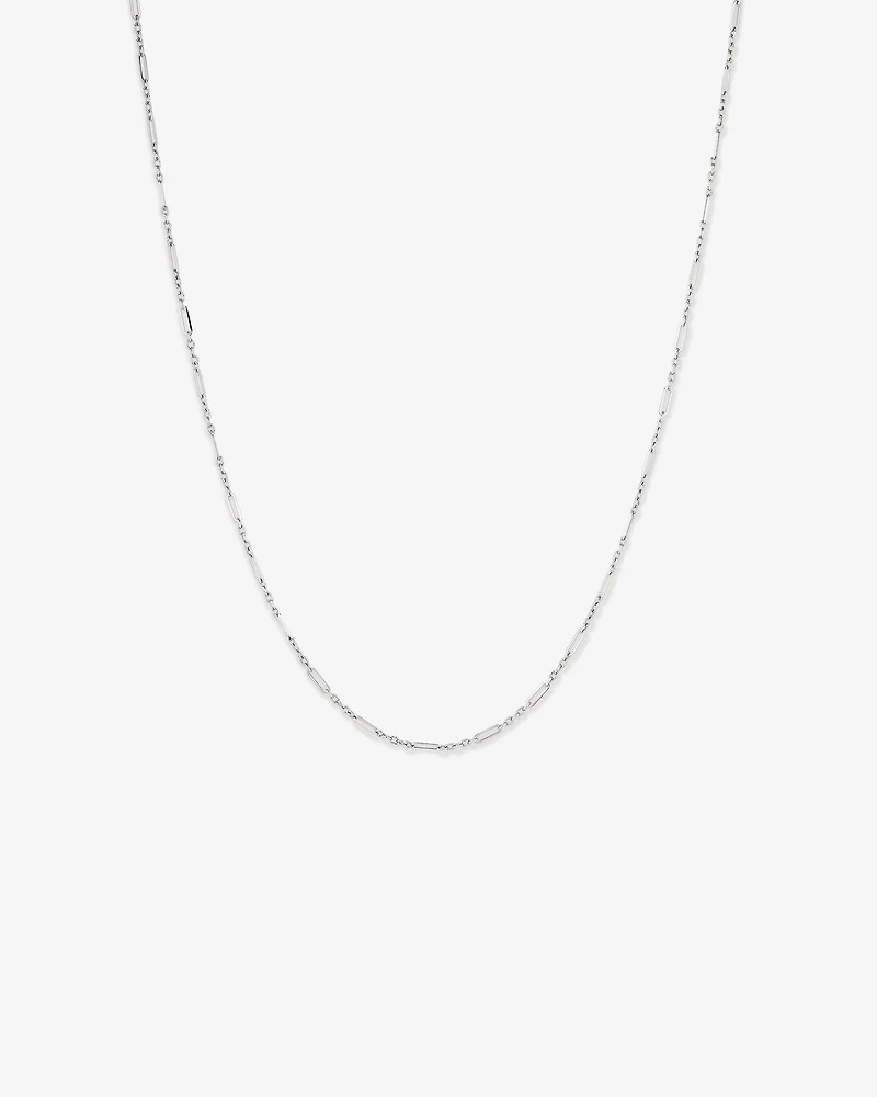 50cm (20") 3mm Width Fine Paperclip 3 and 1 Alternating Chain Necklace in Sterling Silver