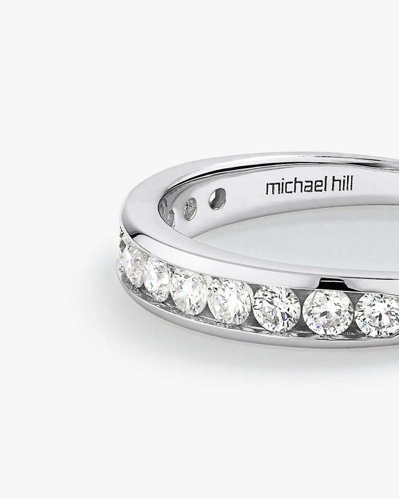 Bague de mariage en or blanc 14 carats avec diamants d'un total de 0,50 carat, sertis en canal, modèle Evermore.