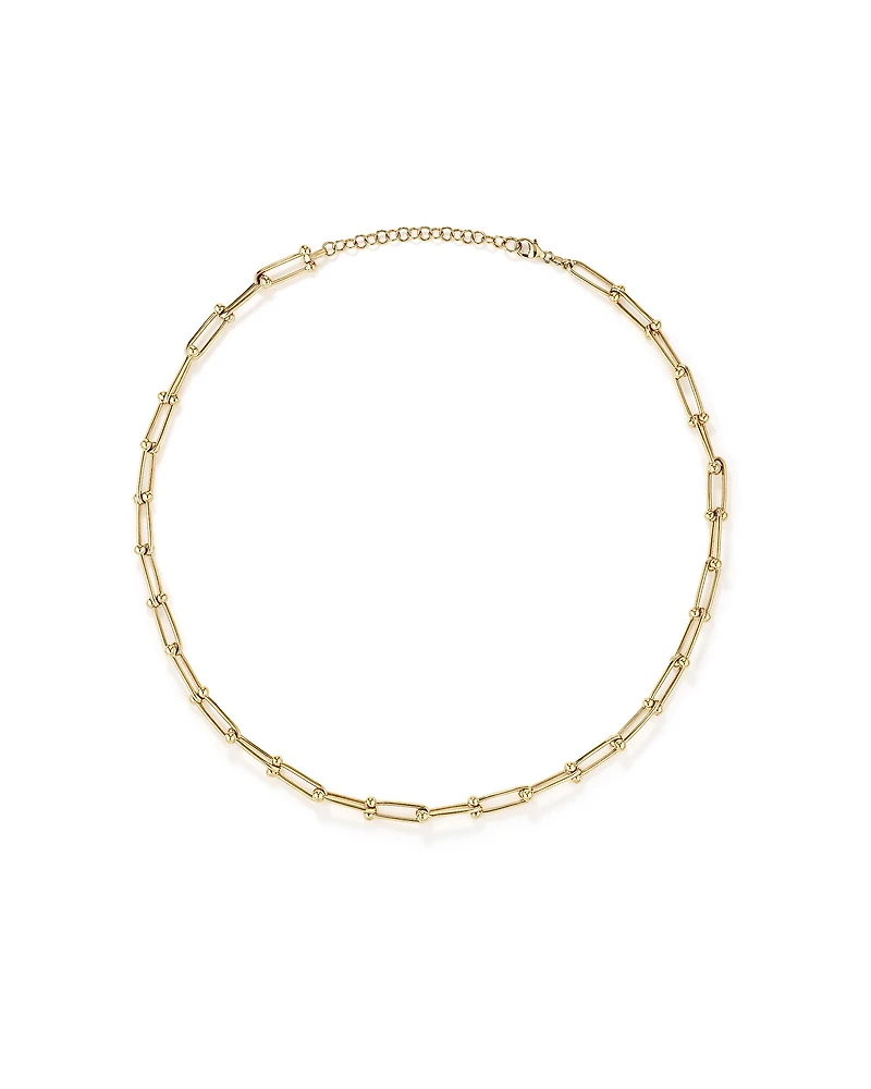 Ball and Oval Link Chain in 10kt Yellow Gold
