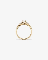 0.83 Carat TW Oval and Marquise Twist Engagement Ring in 14kt Yellow Gold