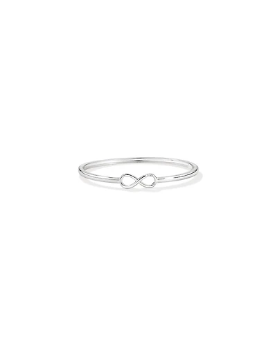 Diamond Accent Infinity Oval Hinge Bangle in Sterling Silver