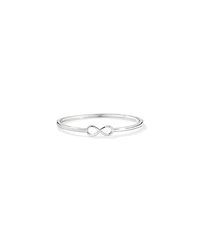 Diamond Accent Infinity Oval Hinge Bangle in Sterling Silver