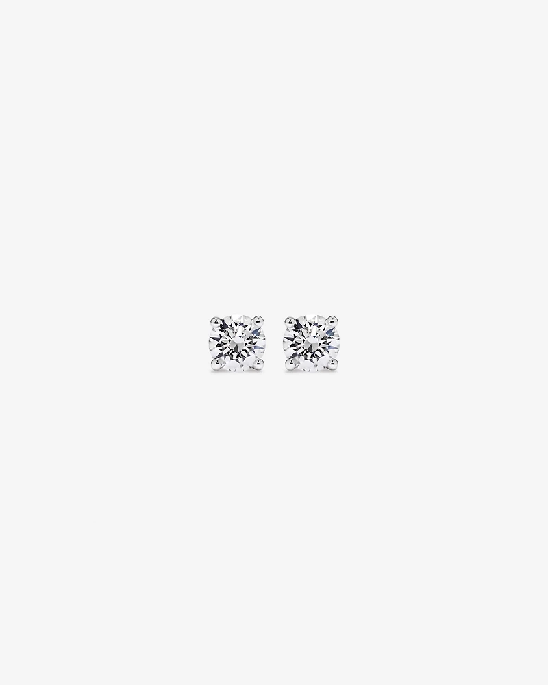 0.60 Carat TW Round Brilliant Laboratory-Grown Diamond Solitaire Stud Earrings in 10kt White Gold