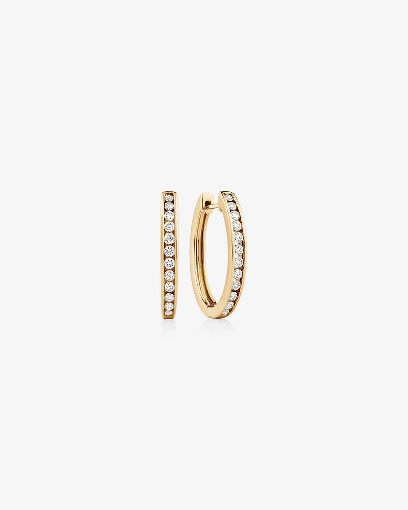 Huggie Earrings with 0.50 Carat TW of Diamonds in 10kt Rose Gold