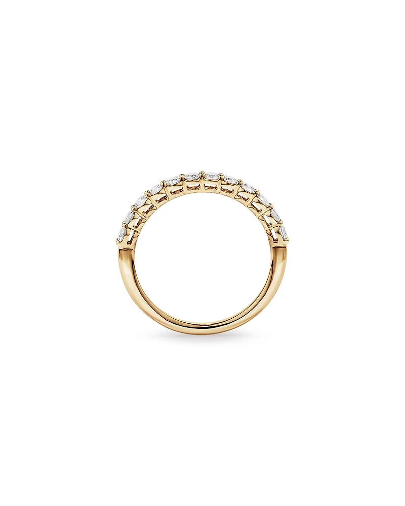 Bague De Mariage En Diamant De Laboratoire Rond Brillant De 0,60 Carat Poids Total Sertie De Griffes En Or Blanc 14 Carats