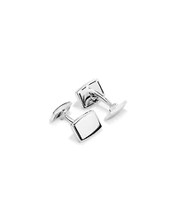 Boutons de manchette rectangulaires argentés pour homme