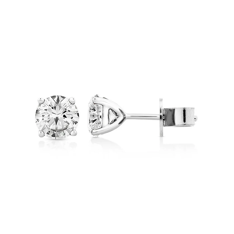 2.00 Carat TW Diamond Solitaire Stud Earrings in 18kt White Gold