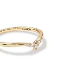 Diamond Chevron Wedding Band in 14kt Yellow Gold