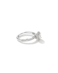 1.30 Carat TW Emerald Cut Diamond Pave Halo Engagement Ring in Platinum