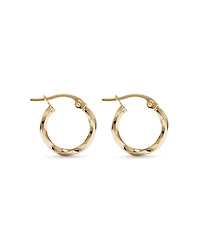 10mm Square Twist Hoop Earrings in 10kt Yellow Gold