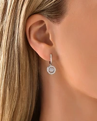 Pendants d'oreilles Everlight en or blanc 14 K avec diamants totalisant 1 ct