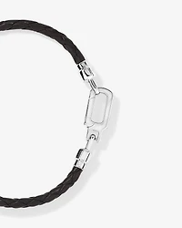 Men's Braided Leather Bracelet with Sterling Silver