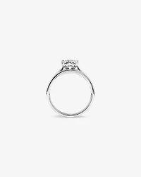 1,00 Carat Poids Total Ensemble Bague De Fiançailles En Diamant Rond Et Bande De Mariage Sertie En Canal, En Or Blanc 14 Ct