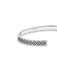 Bracelet rigide texturé à motif de maillons pour hommes en argent sterling