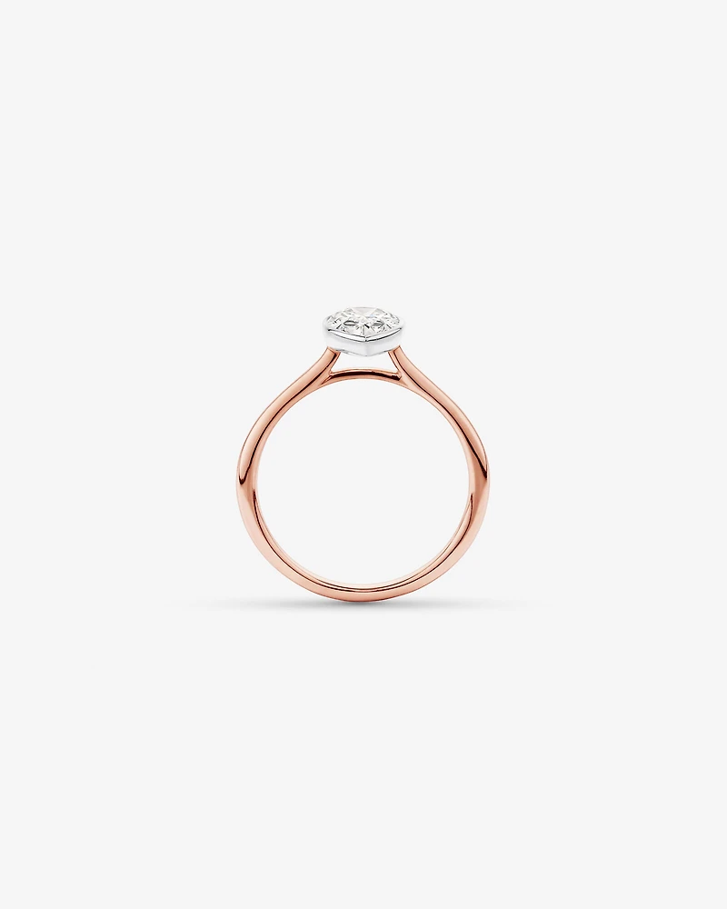 1.25 Carat TW Pear Cut Laboratory-Grown Diamond Solitaire Bezel Set Engagement Ring in 14kt Yellow Gold