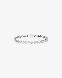 5.02 Carat TW 9 Stone Cluster Diamond Tennis Bracelet in 14kt White Gold