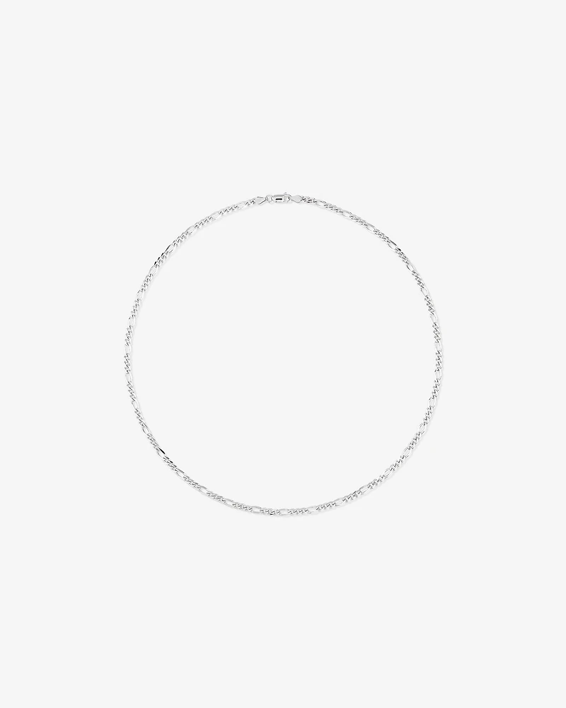 55cm (22") 3.75mm Width Figaro Chain Necklace in Sterling Silver