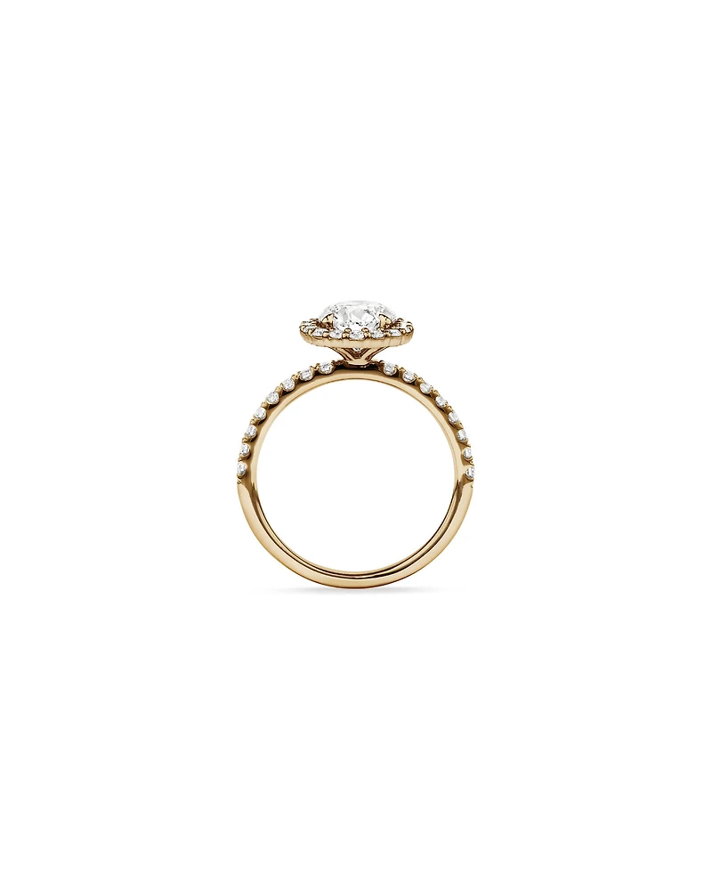 1.79 Carat TW Round Brilliant Laboratory-Grown Diamond Halo Engagemet Ring in 14kt White Gold