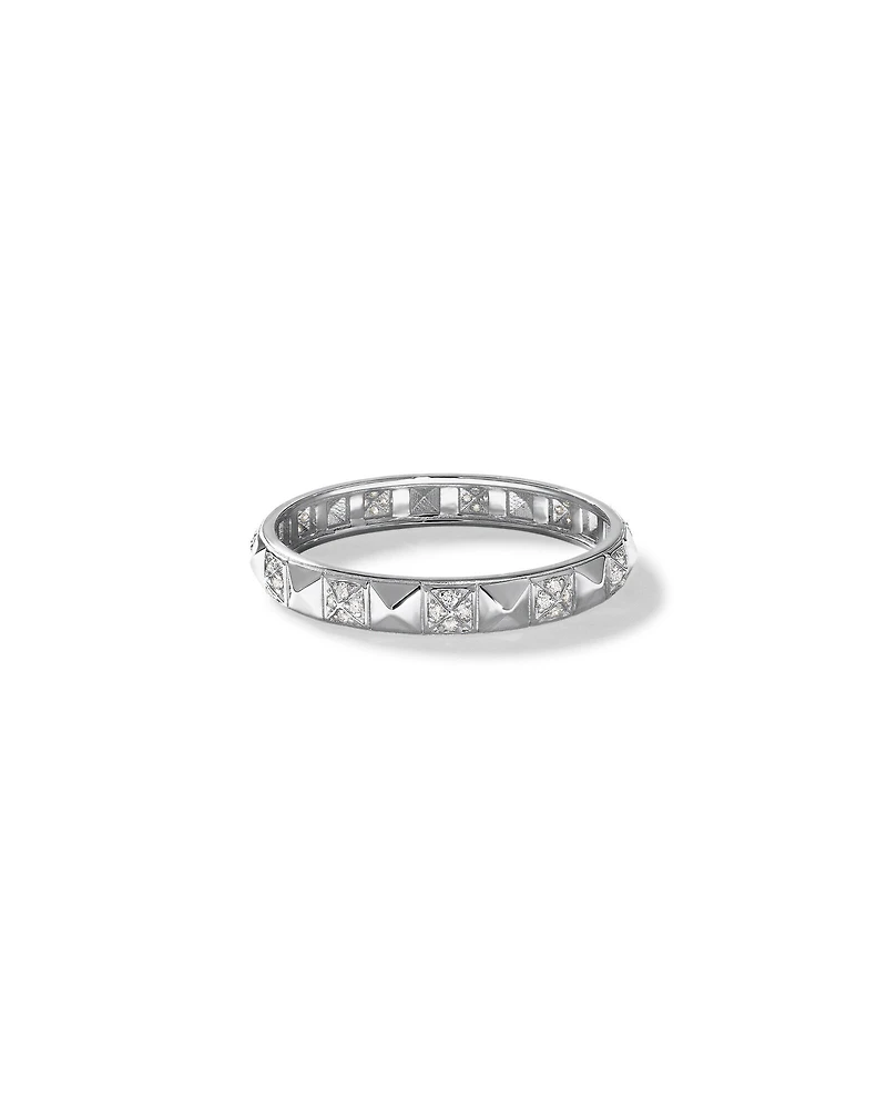 Bague Signature Connect Linéaire avec Diamant en Argent Sterling