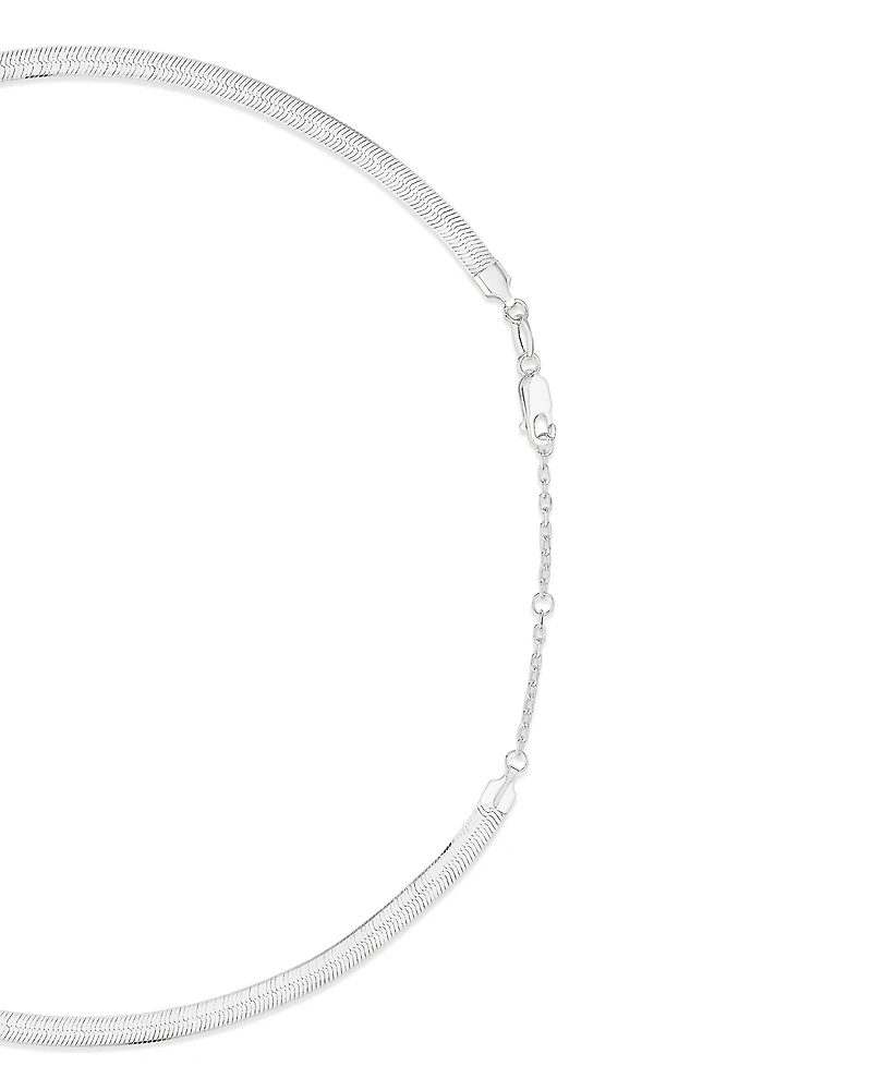 45cm (17") 4.5mm-5mm Width Snake Chain In Sterling Silver