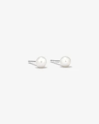 Cultured Freshwater Pearl Stud Earring and Necklace Set in Sterling Silver