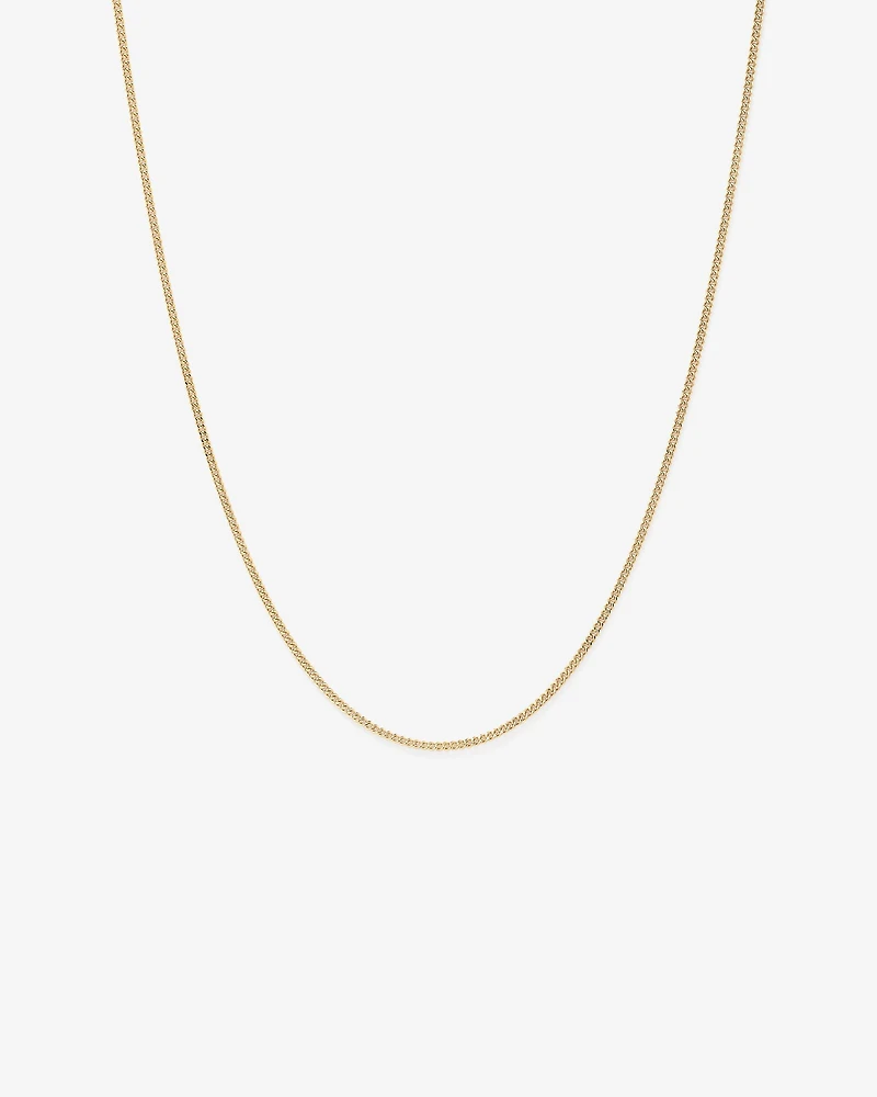 45cm (17") 2.1mm Width Solid Diamond Cut Curb Chain in 10kt Yellow Gold