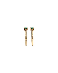 10mm Emerald Accent Sleepers in 10kt Yellow Gold