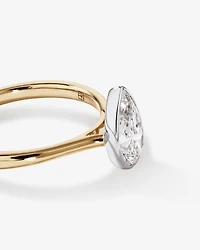 1.25 Carat TW Pear Cut Laboratory-Grown Diamond Solitaire Bezel Set Engagement Ring in 14kt Yellow Gold