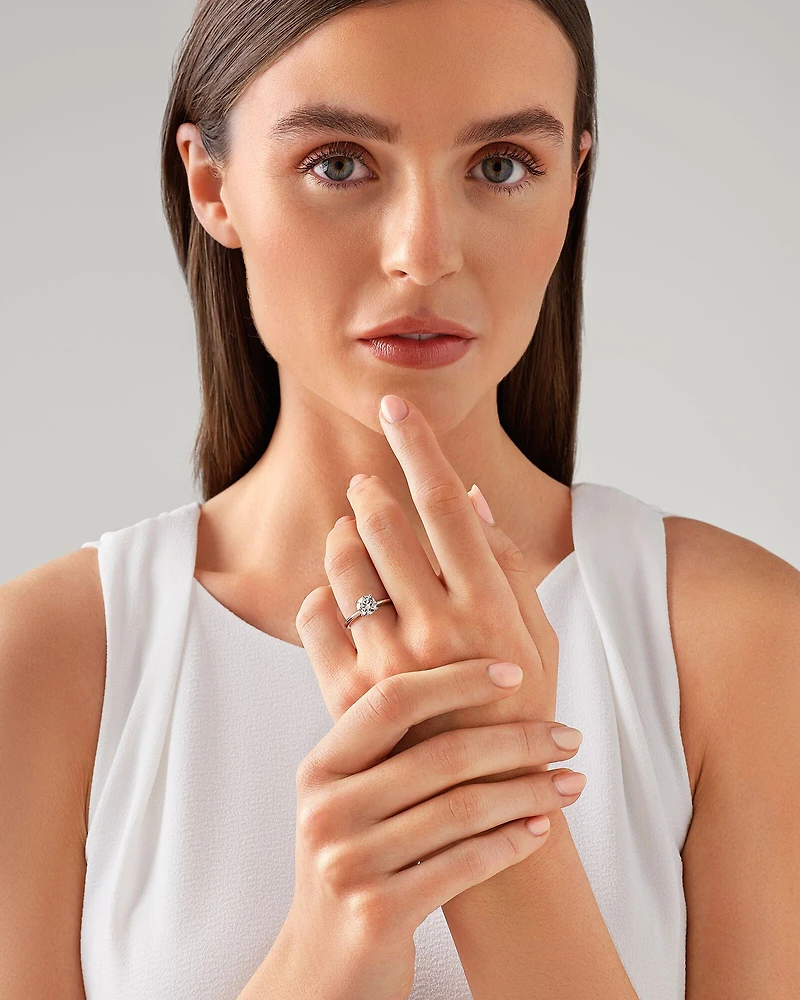 Solitaire Engagement Ring with 1.25 Carat TW of Laboratory-Grown Diamond in 18kt White Gold
