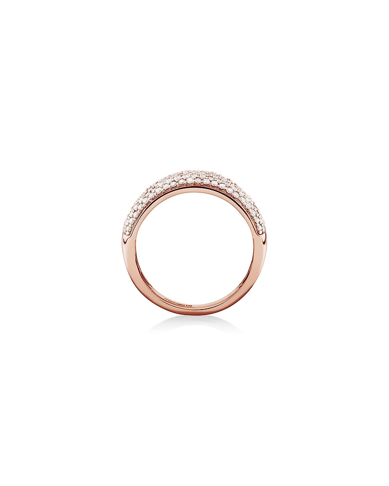 Diamond Pave Ring with 1.00 Carat TW Diamond in 10kt Rose Gold