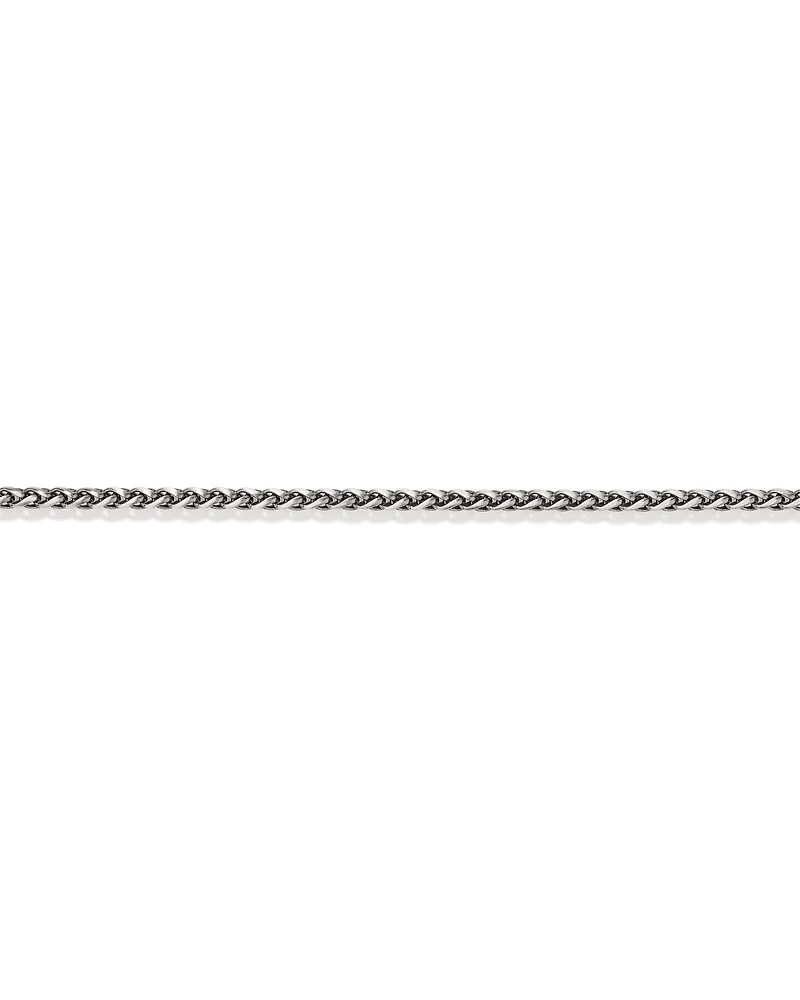 21cm (8.2") 3.8mm Width Wheat Curb Chain Bracelet in Oxidised Sterling Silver