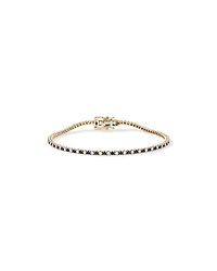 Bracelet tennis en or jaune 10 kt avec diamants de 0,68 carat TW et saphirs créés