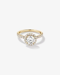 1.79 Carat TW Round Brilliant Laboratory-Grown Diamond Halo Engagemet Ring in 14kt White Gold