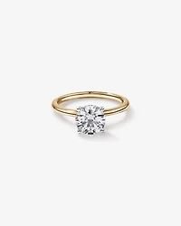 1.55 Carat TW Round Brilliant Lab-Grown Diamond Solitaire Hidden Halo Engagement Ring in 14kt Yellow and White Gold