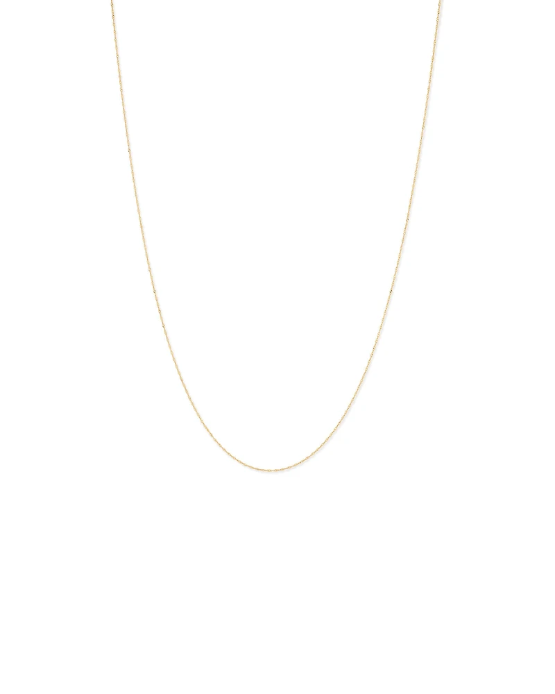 50cm (20") 1mm Width Singapore Chain in 10kt Yellow Gold