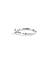 Bague de Fiançailles avec Accent Latéral en Diamant Rond Brillant 0,25 Carat TW en Or Blanc 14 kt