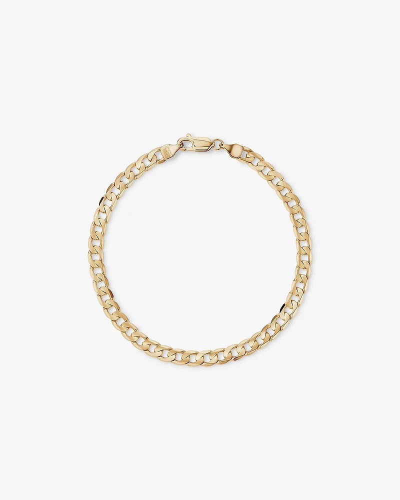 21cm (8.5") 5mm Flat Beveled Curb Bracelet in 10kt Yellow Gold