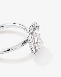Carat TW Emerald Cut Laboratory-Grown Diamond Halo Engagement Ring in 14kt Yellow and White Gold