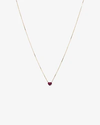Ruby Pave Heart Pendant in 10kt Yellow Gold