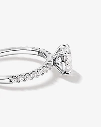 1.81 Carat TW Round Brilliant Lab-Grown Diamond Side Accent Engagement Ring in 14kt White Gold